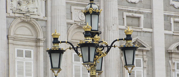 Streelamp in Madrid, Spain