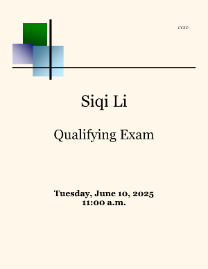 Siqi Li Qualifying Exam